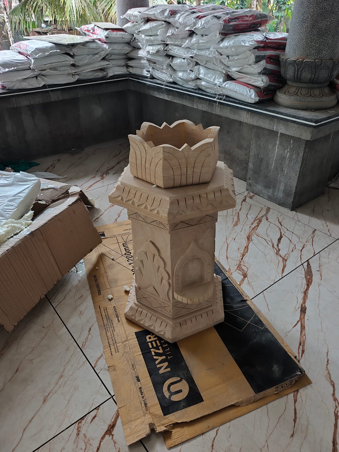 Customer photo review of Sandstone Tulsi Pot  - Handicraft Bazaar