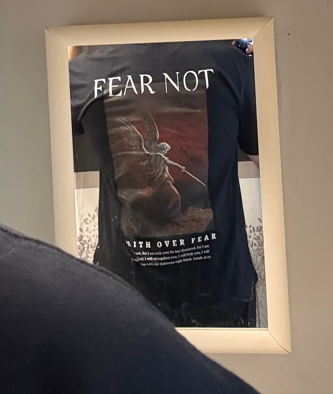 Customer photo review of Faith Over Fear Shirt - Black