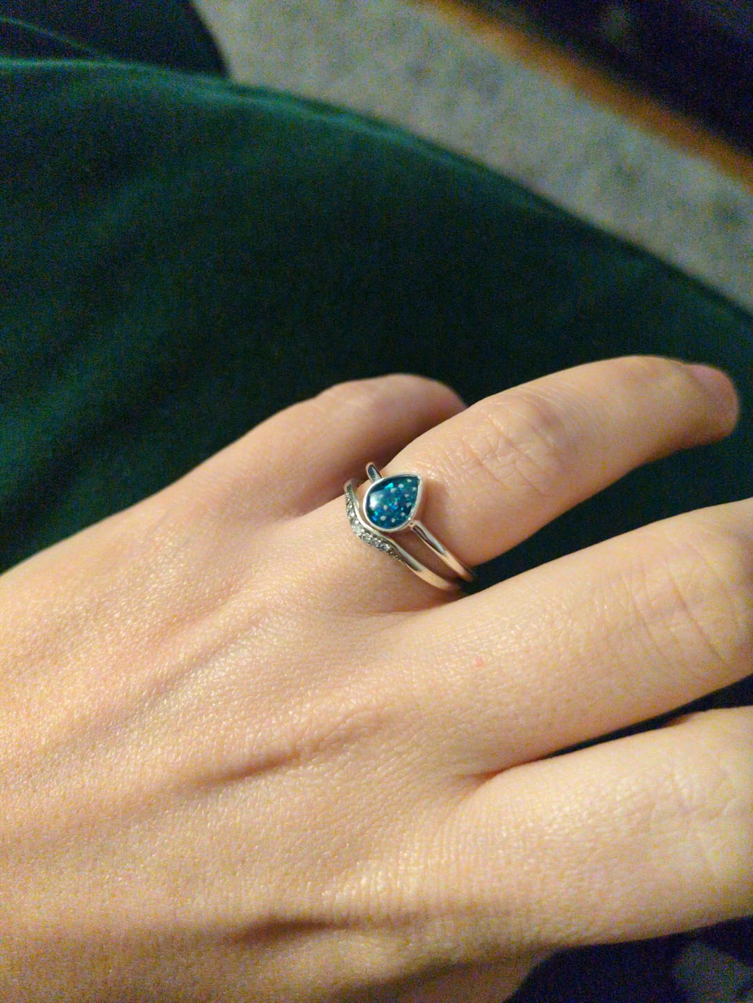 Customer photo review of Silent Teardrop Ring