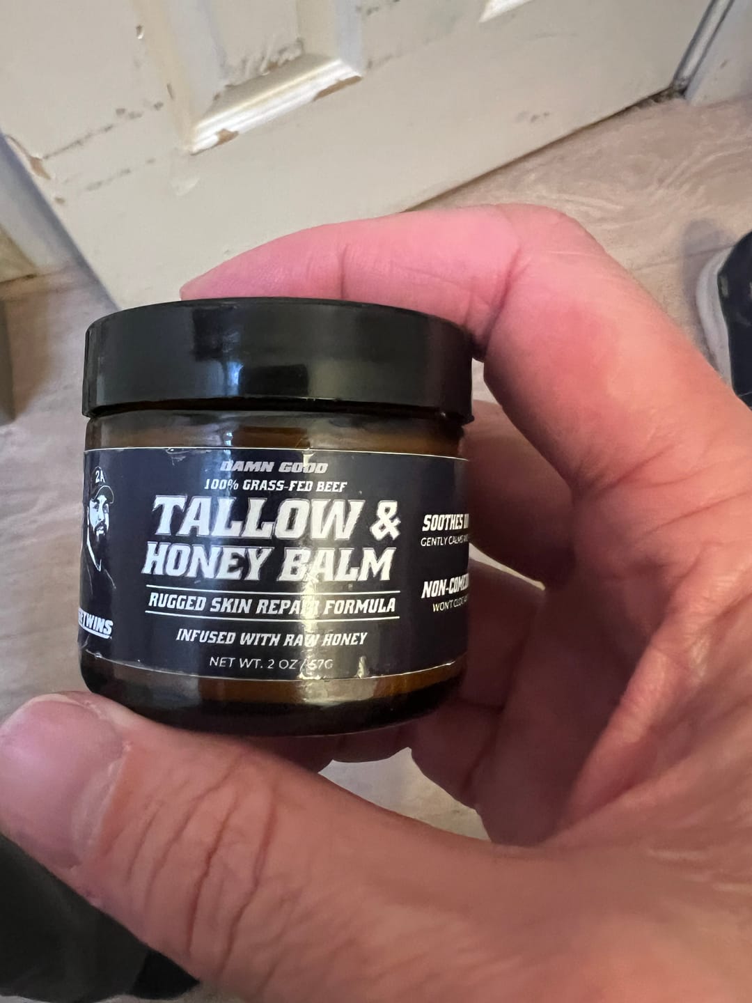Customer photo review of Damn Good Grass-Fed Beef Tallow & Raw Honey Balm