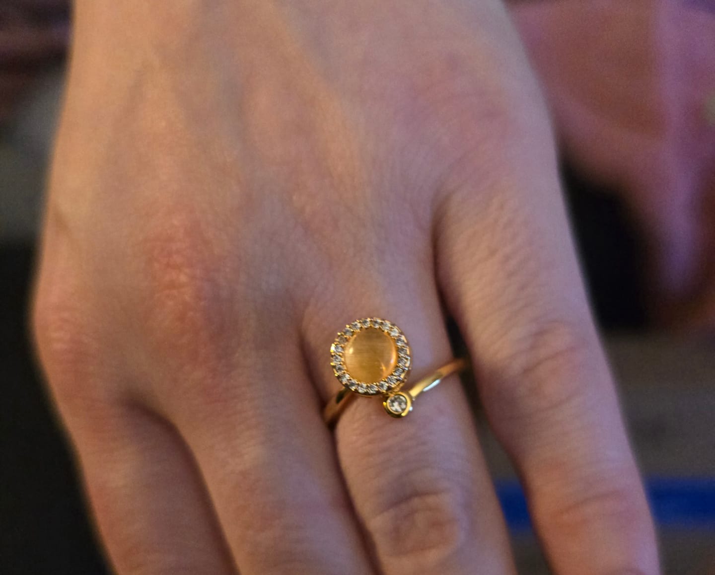 Customer photo review of Moonstone Meditation Ring