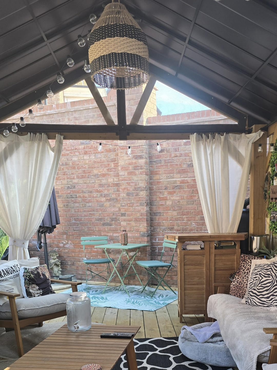 Customer photo review of Noah Linen Look Lightweight Waterproof Custom Outdoor Curtain