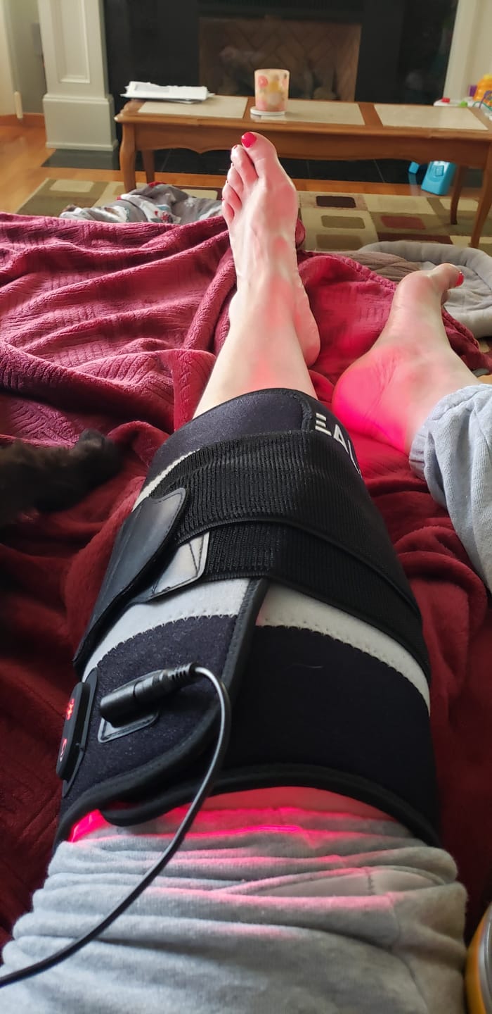 Customer photo review of LumyHealth Red Light Therapy Pad