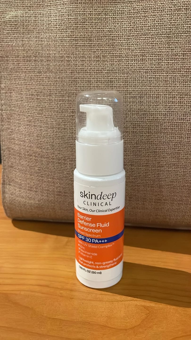 Customer photo review of Barrier Defense Fluid Sunscreen