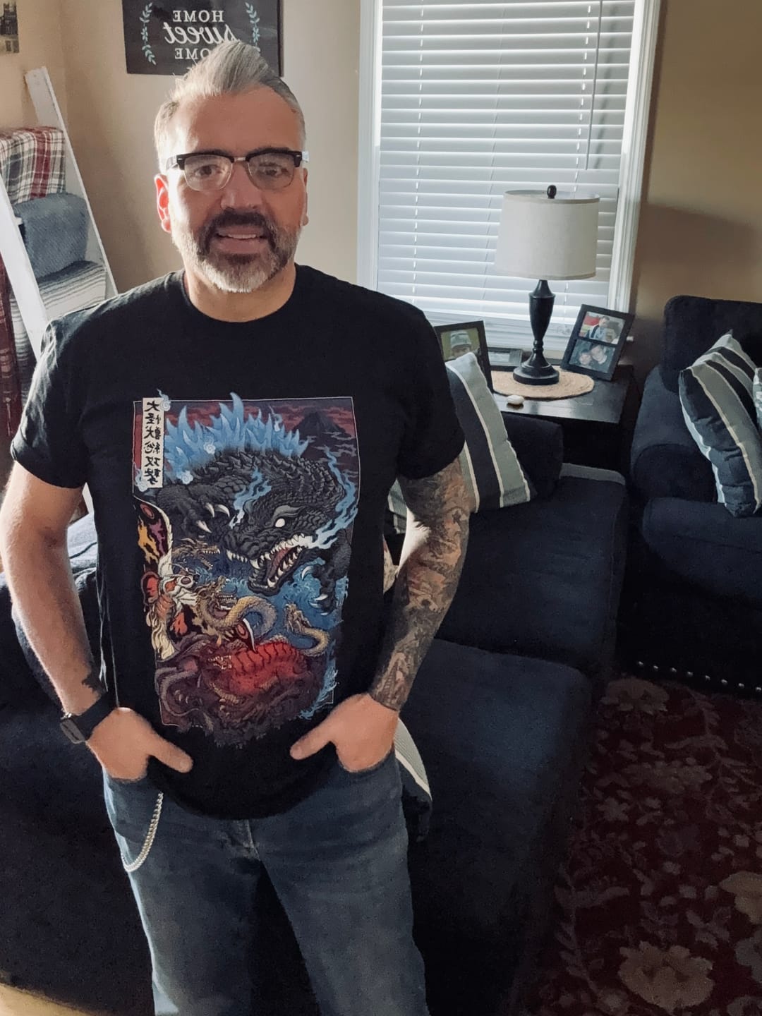 Customer photo review of GODZILLA, MOTHRA AND KING GHIDORAH (GMK) - T-SHIRT