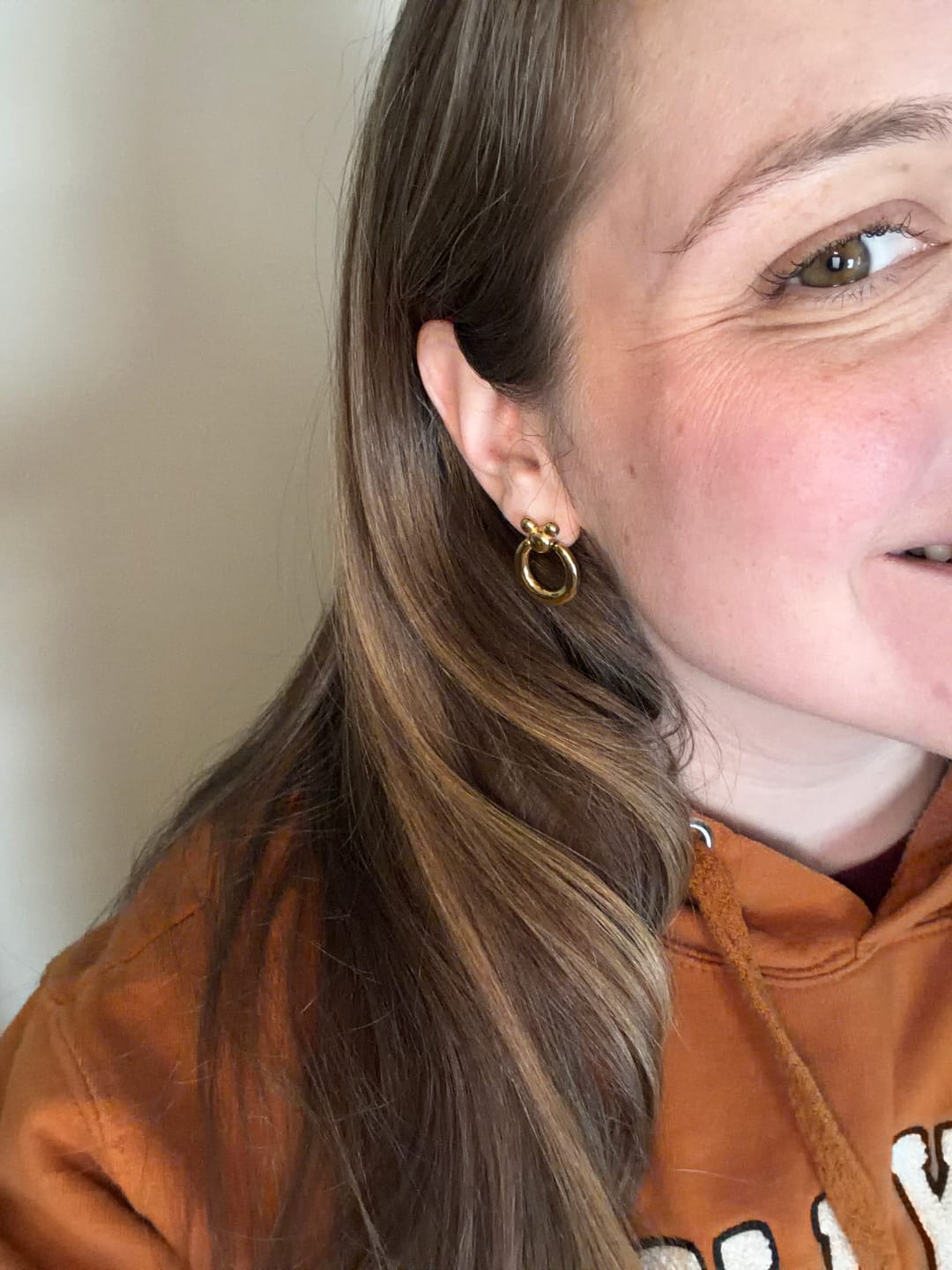 Customer photo review of Leader of the Club Earrings