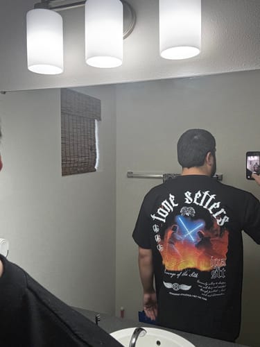 Customer photo review of [Limited Edition] 'Sw: Duel of the Fates' Heavyweight T-Shirt