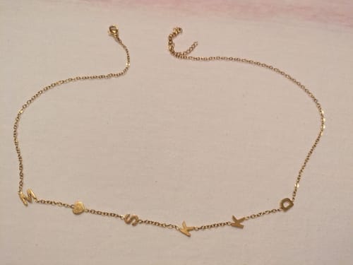 Customer photo review of Egyedi, oldalirányú, monogramos nyaklánc