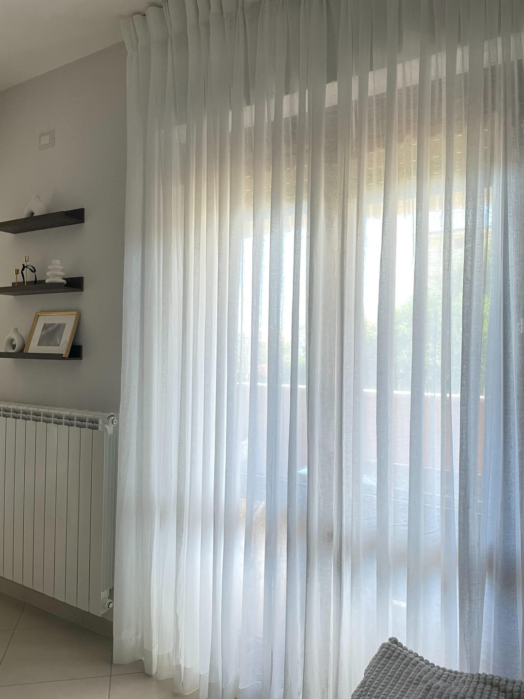 Customer photo review of Yarn Linen Look Sheer Custom Curtain