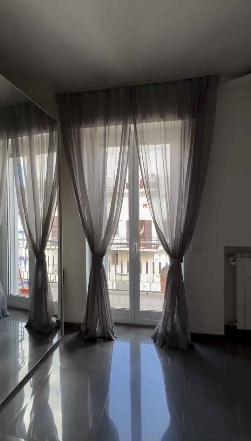 Customer photo review of Yarn Linen Look Sheer Custom Curtain