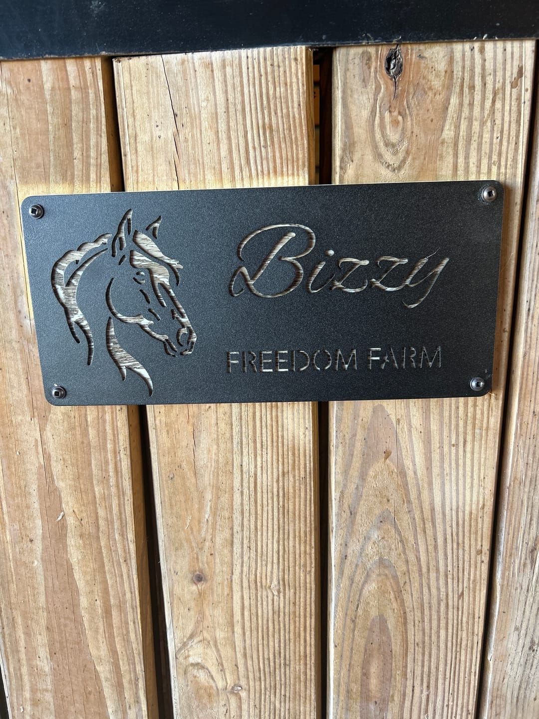 Customer photo review of Horse Stall Name Plate Sign