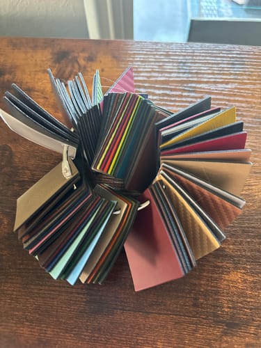 Customer photo review of Leatherette Sample Pack 70 colors