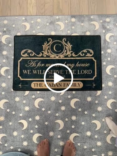 Customer video review of We'll Serve The Lord - Personalized Doormat