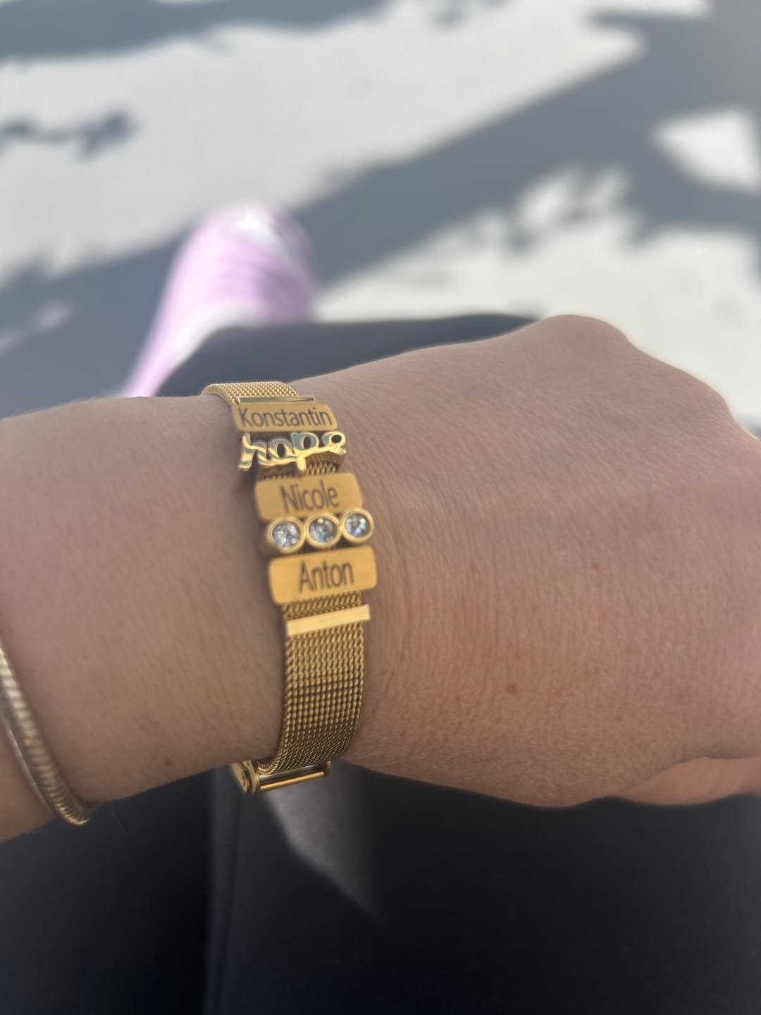 Customer photo review of Mesh bracelet gold luxe