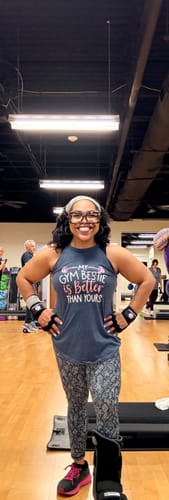 Customer photo review of My Gym Bestie Is Better Than Yours Rocker Tank