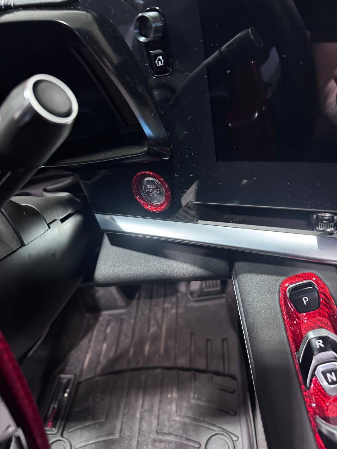 Customer photo review of C8 Corvette Real Carbon Fiber Start/Stop Button Surround Trim Cover | Interior Upgrade (2020–2026)