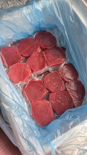 Customer photo review of Yellowfin Tuna Loin Steaks (High Grade Frozen)