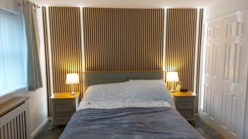 Customer photo review of LED Strip Lighting Kit For Slat Wall Panels – 2-Pack