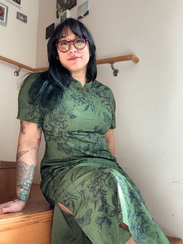 Customer photo review of Na Yao 娜瑶 New Chinese Style Floral Plus Size Qipao