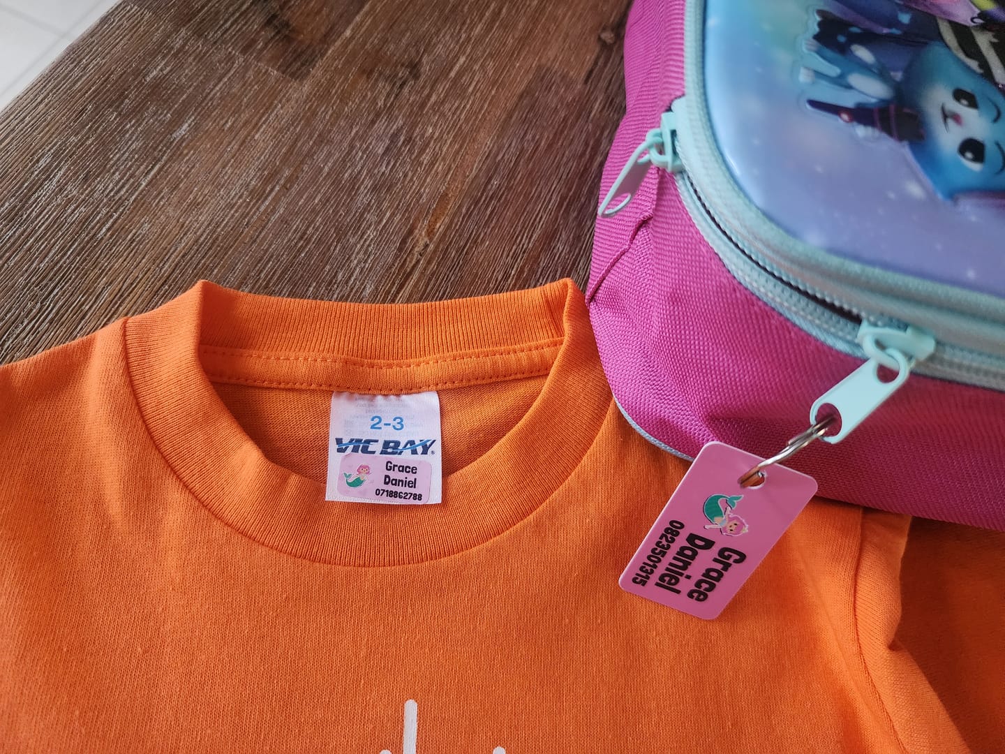 Customer photo review of Colour Mini Bag Tags - Customise your own