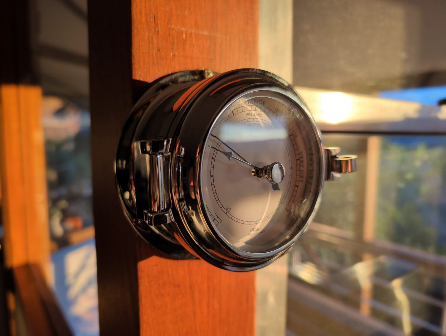 Customer photo review of Solid Polished Smaller Chrome Marine Barometer