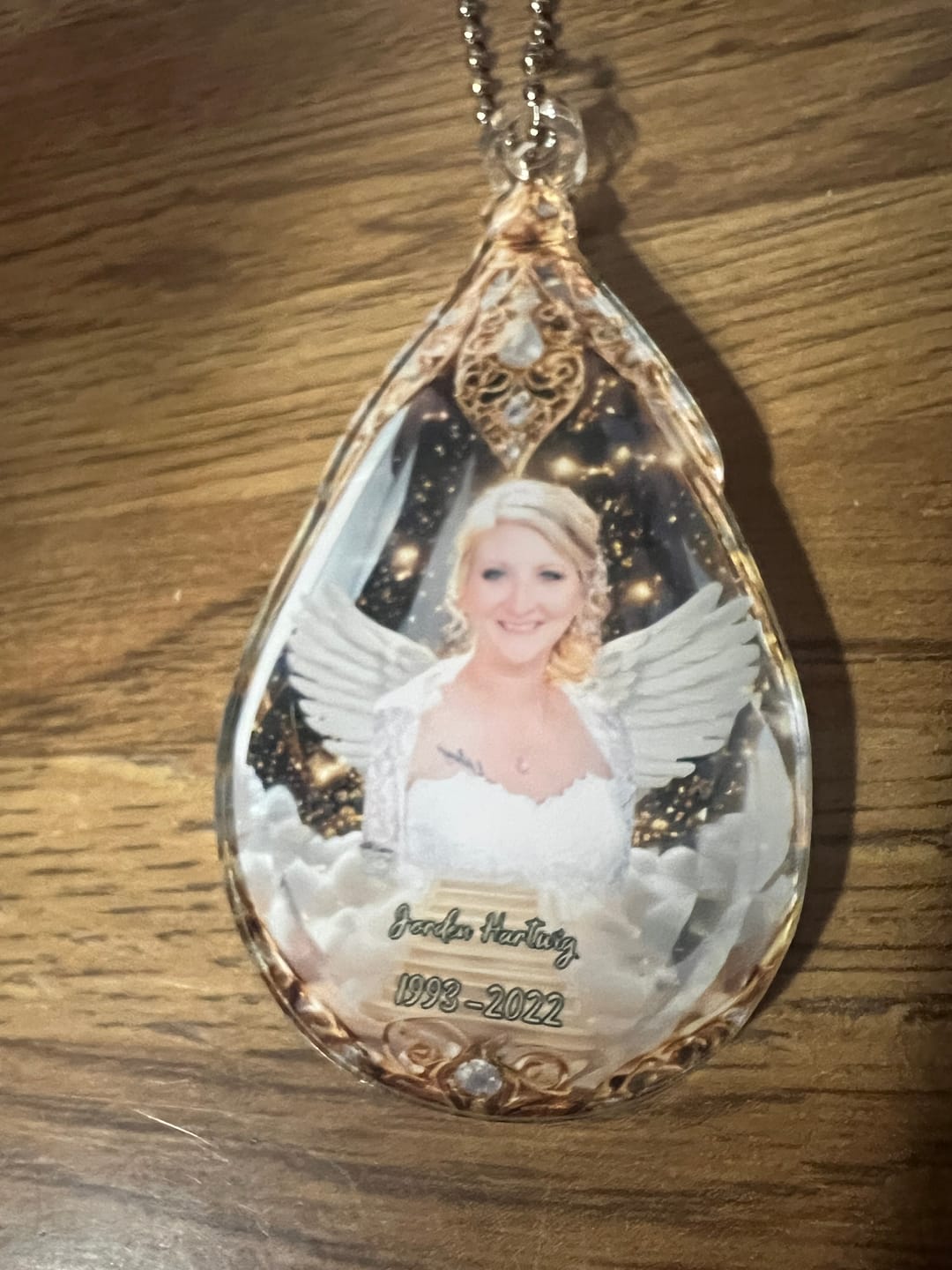 Customer photo review of Custom Photo Car Ornament - Personalized Christmas Memorial Sympathy Gifts For Loss Of Mom, Dad