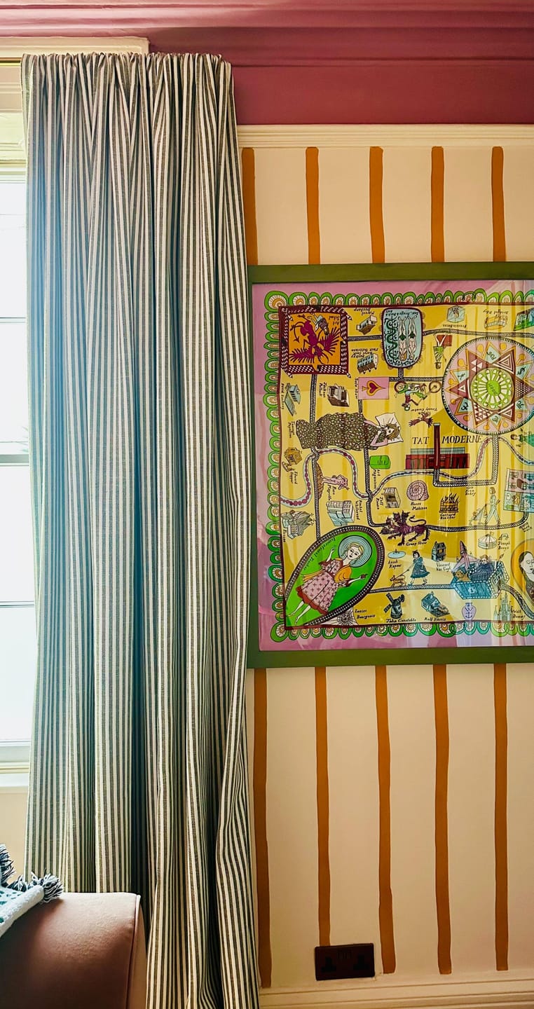 Customer photo review of Milo Linen Blend Striped Custom Curtain