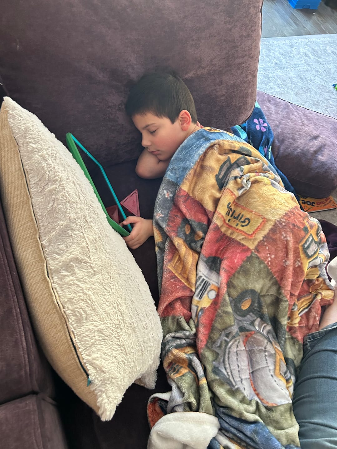 Customer photo review of Construction Machines - Personalized Kid Blanket