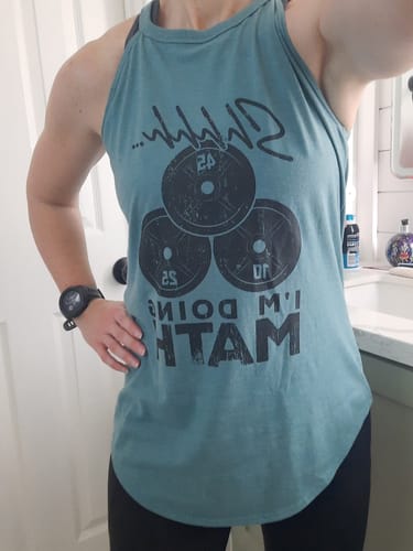 Customer photo review of Shh... I'm Doing Math Rocker Tank