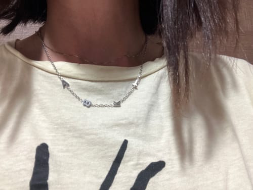 Customer photo review of Egyedi, oldalirányú, monogramos nyaklánc