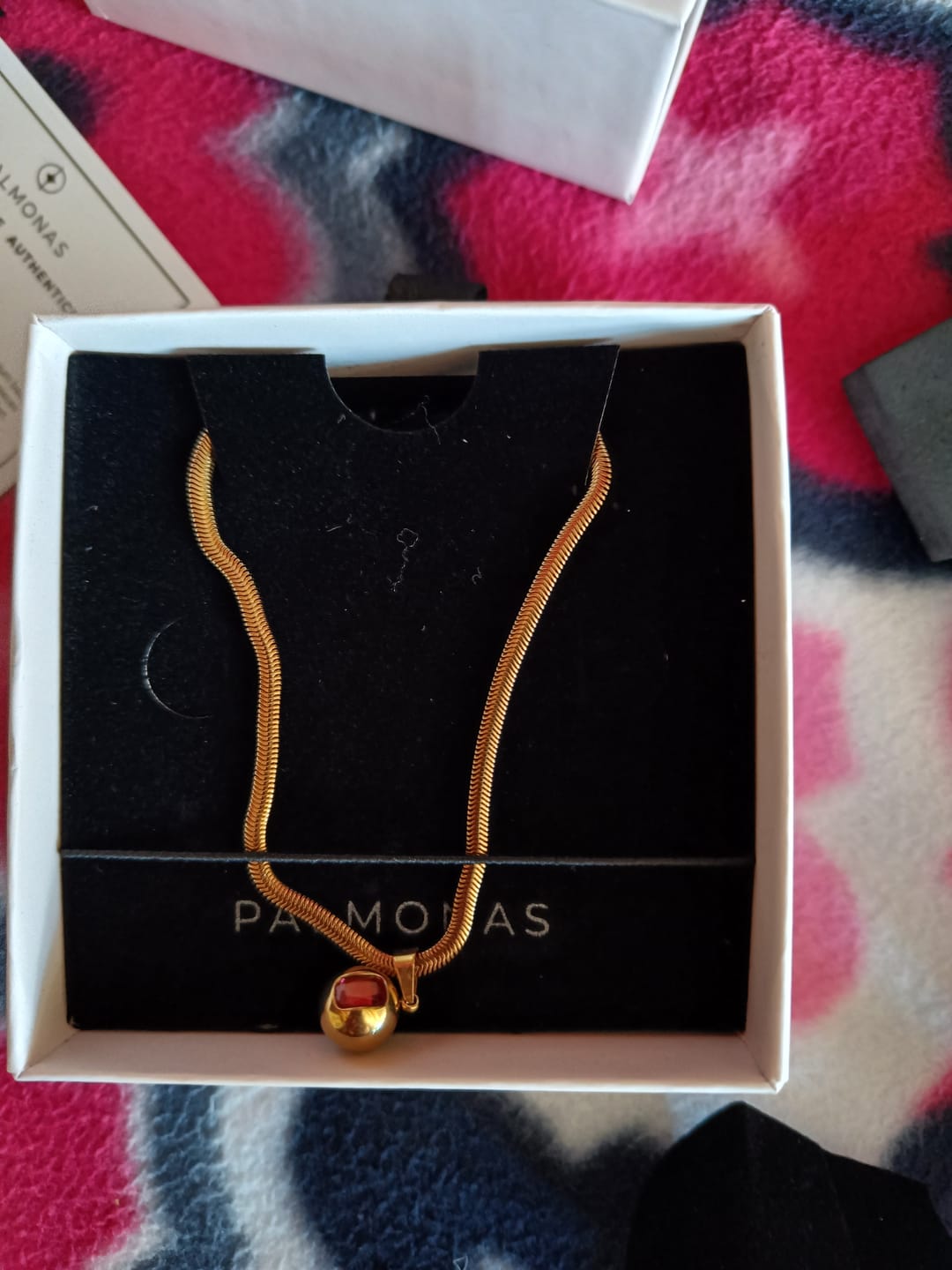 Customer photo review of Pink Gemstone Embedded Necklace