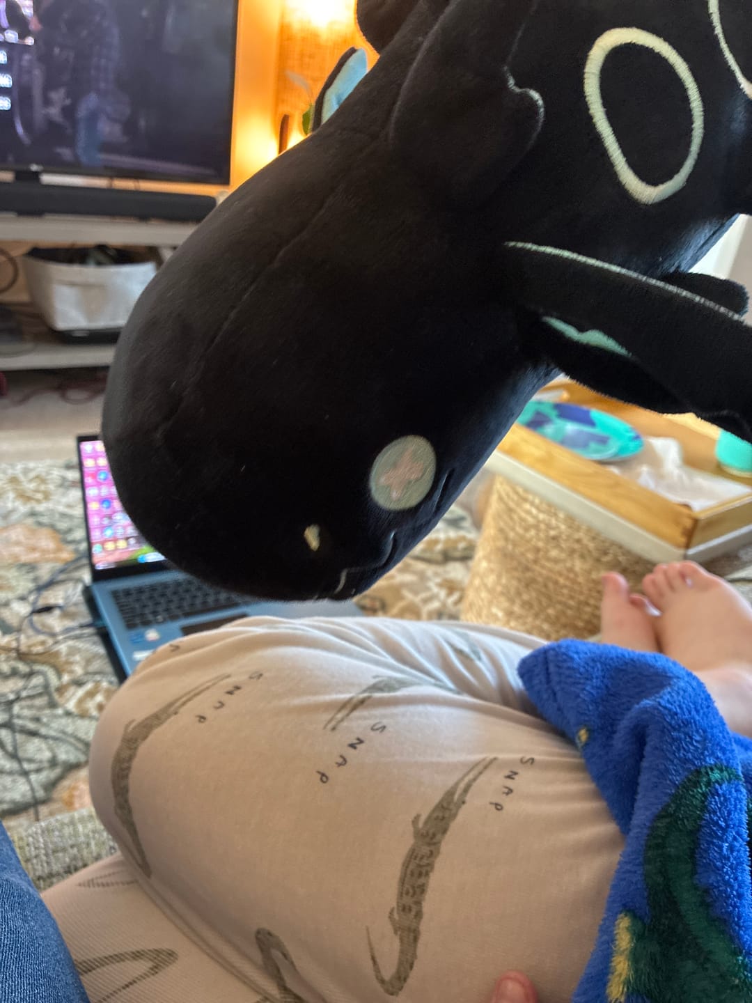 Customer photo review of Rain World - Glowing Cyan Lizard Plush