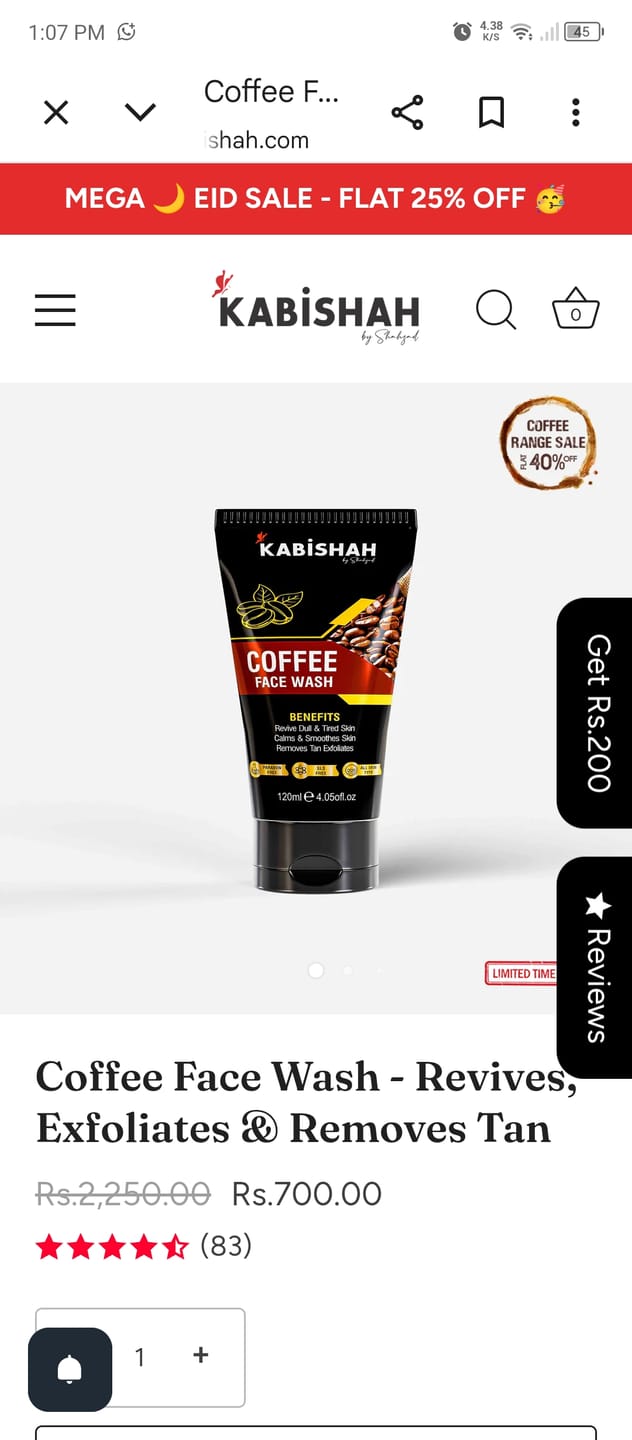Customer photo review of Coffee Face Wash Double Pack
