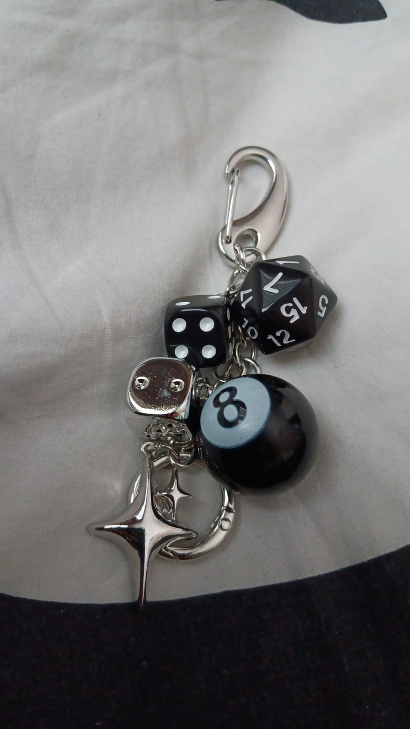 Customer photo review of Dice Charm Keychain