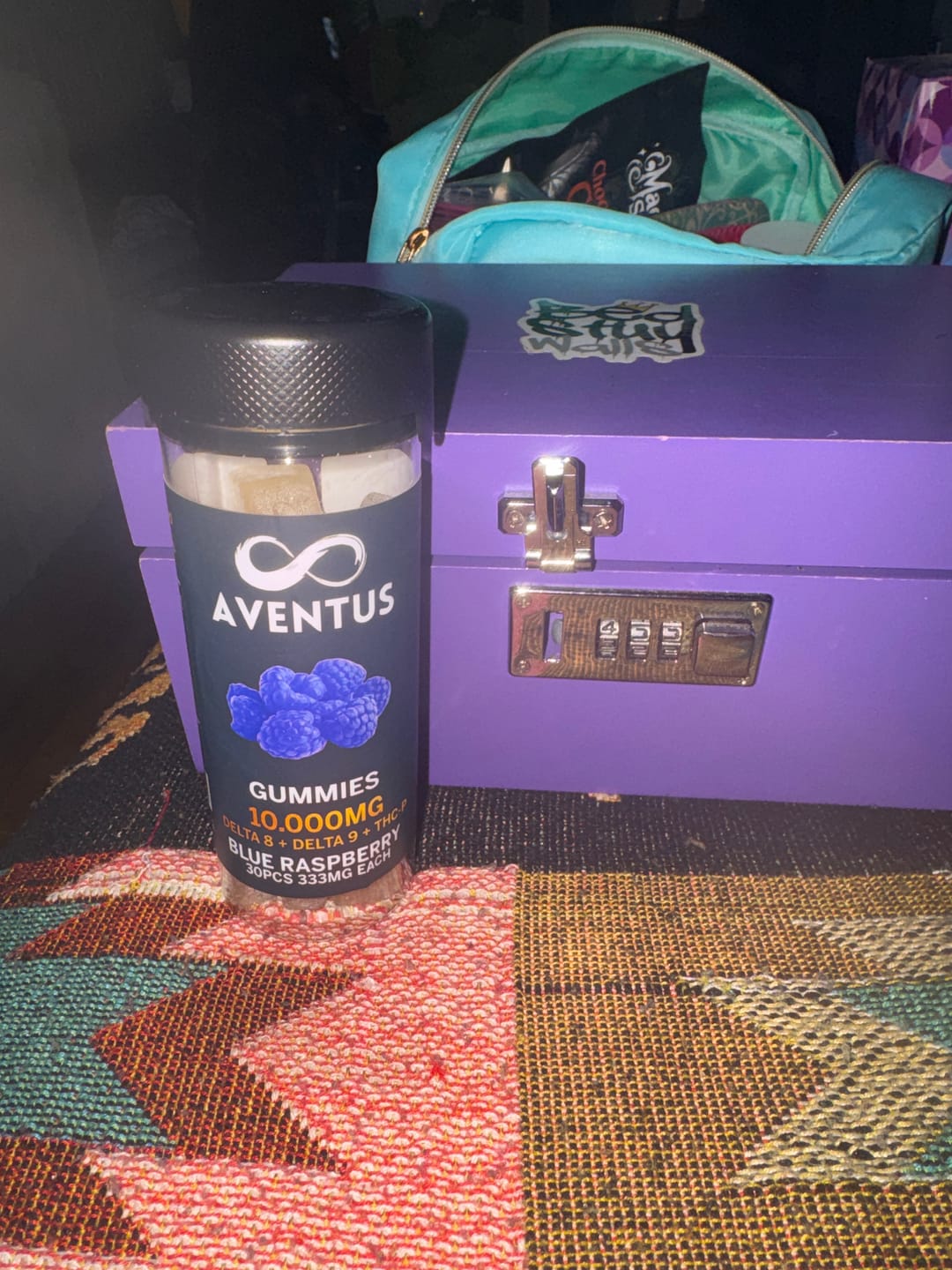 Customer photo review of Aventus Exotic Blend Gummies –  Blue Raspberry 20,000mg, 30ct Jar