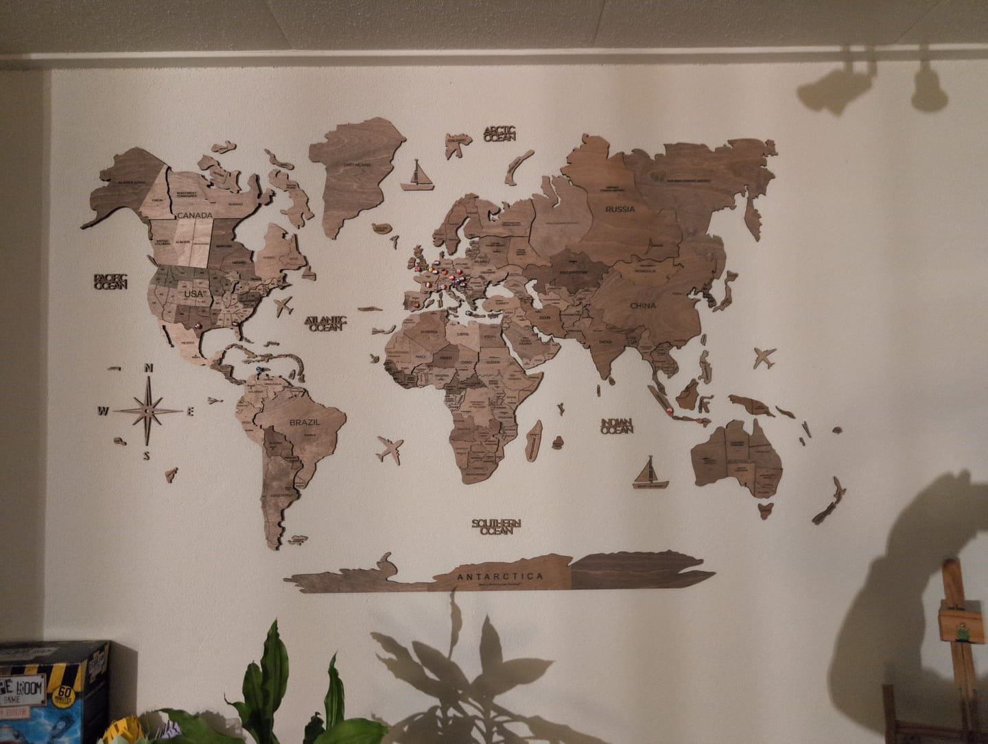Customer photo review of 3D Wooden World Map Terra