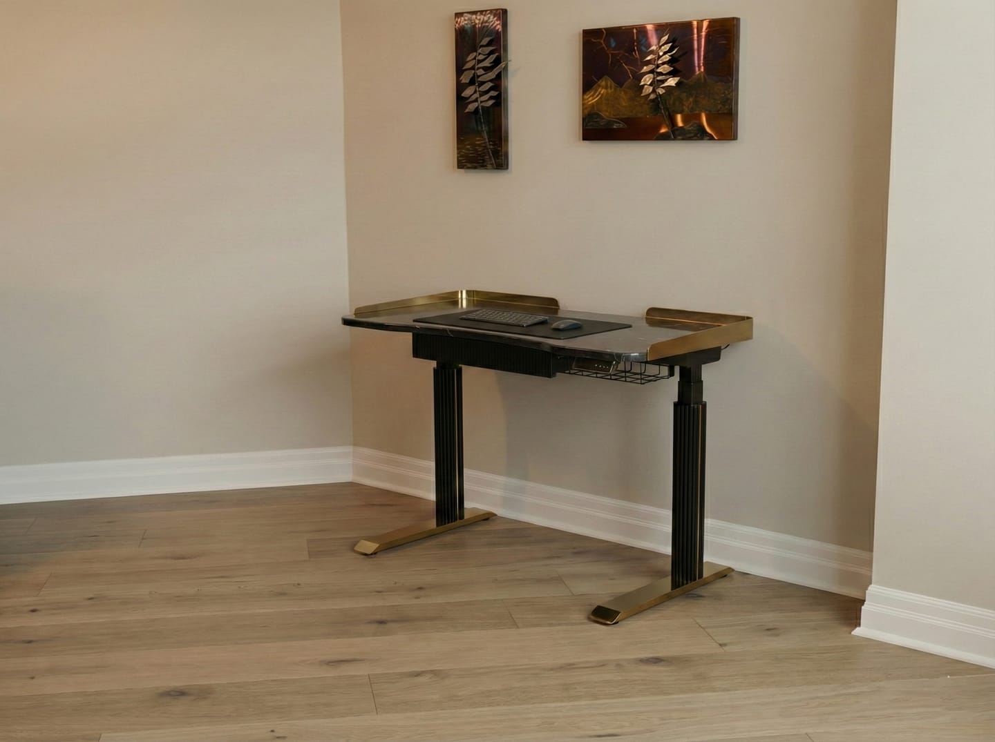 Customer photo review of Estand Electric Adjustable Standing Desk & Fluted Desk with Drawers