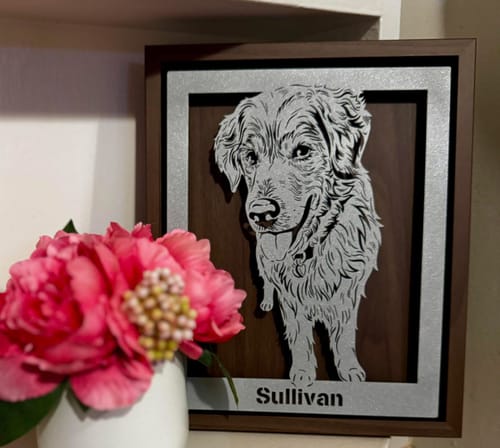 Customer photo review of Custom Pet Metal Portrait