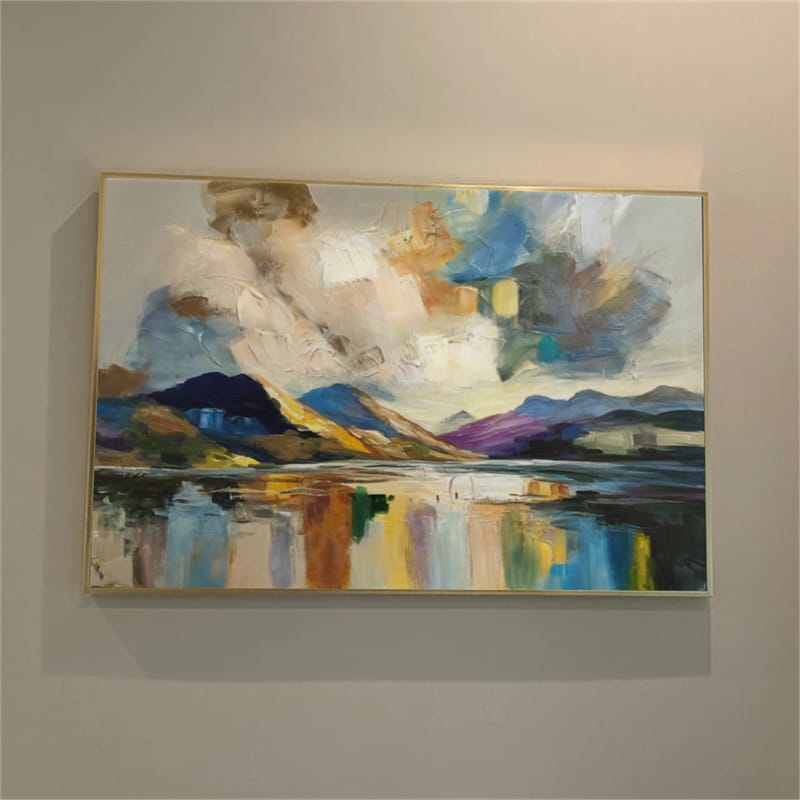 Customer photo review of Colorful Ocean And Sky Abstract Textured Wall Art #OS099