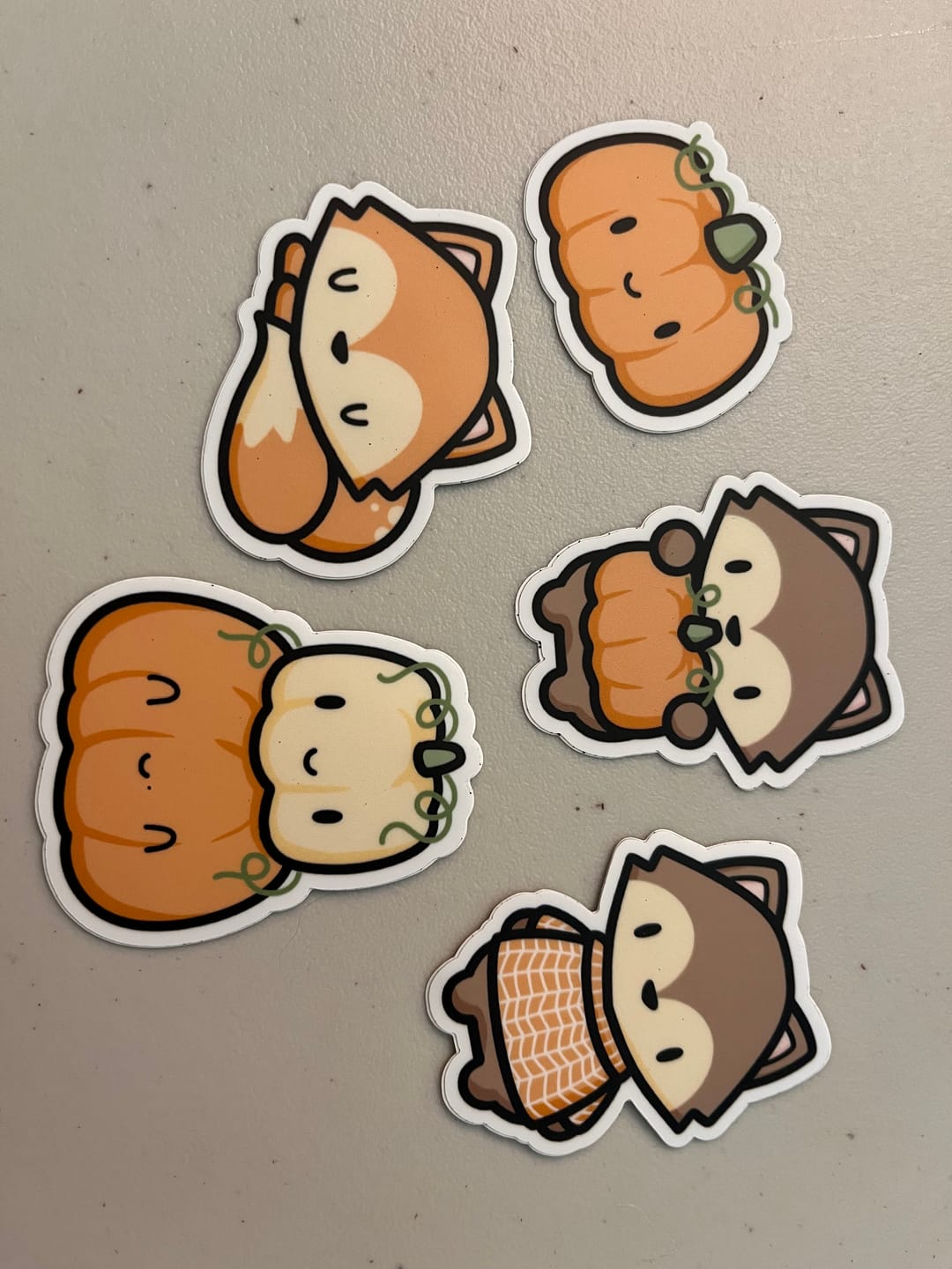 Customer photo review of Autumn Foxes Die Cut Stickers (Set of 5)