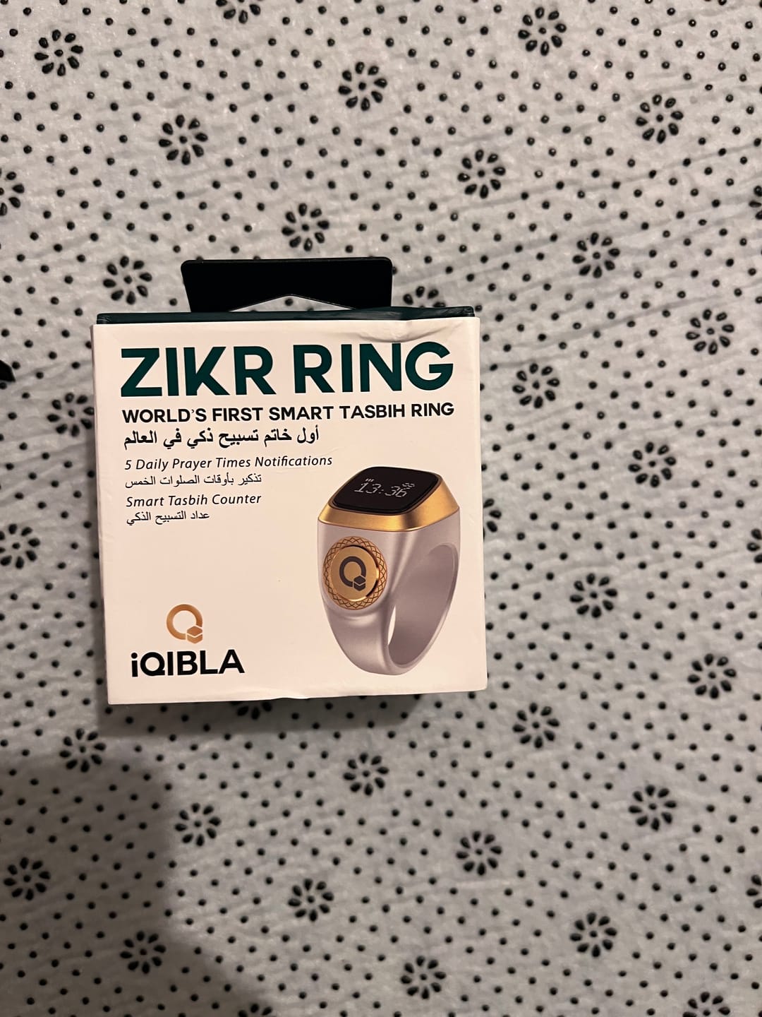 Customer photo review of ZIKR Smart Ring – White Digital Tasbih
