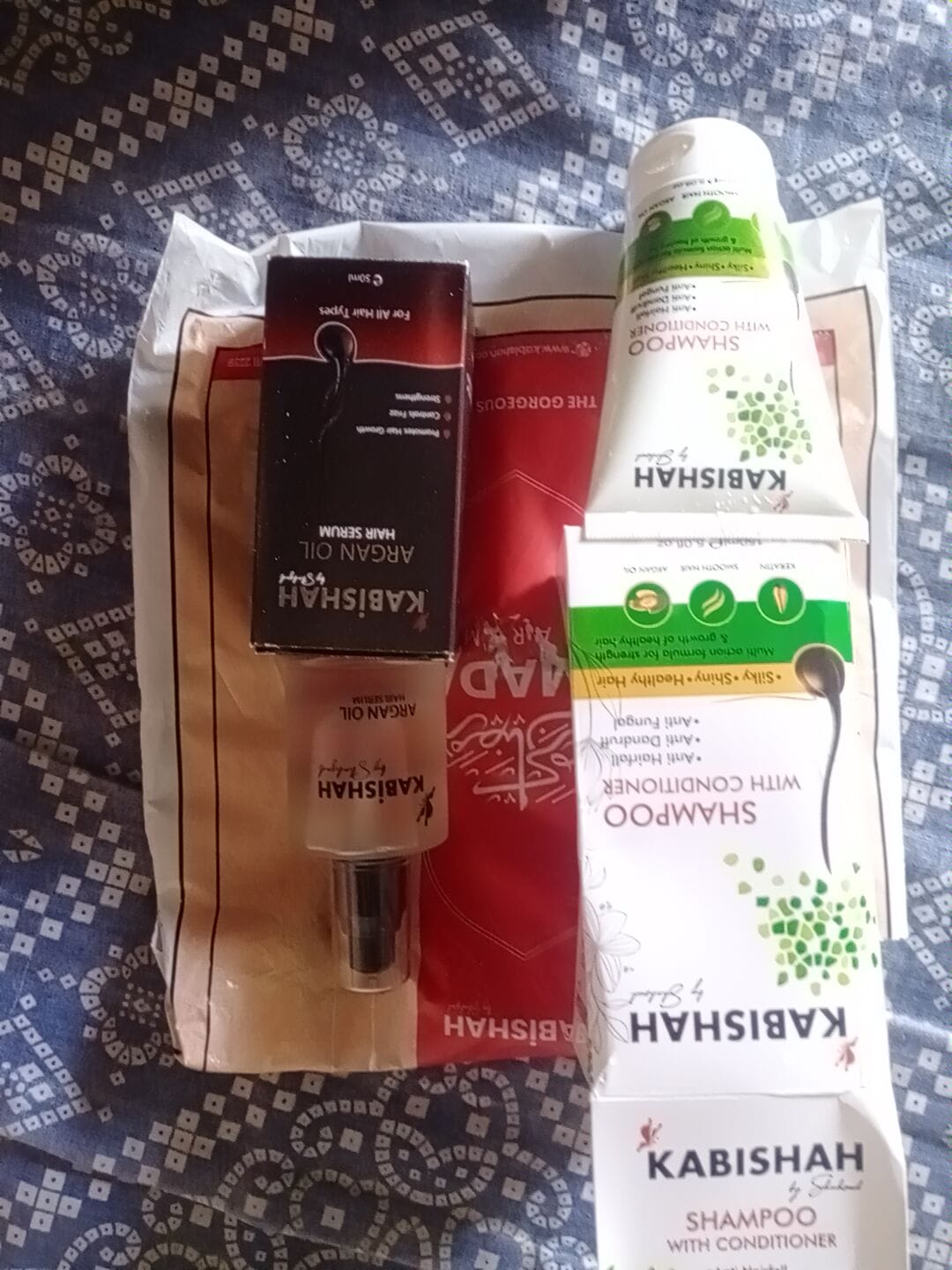 Customer photo review of Hair Care Bundle: Argan Oil Hair Serum + Shampoo