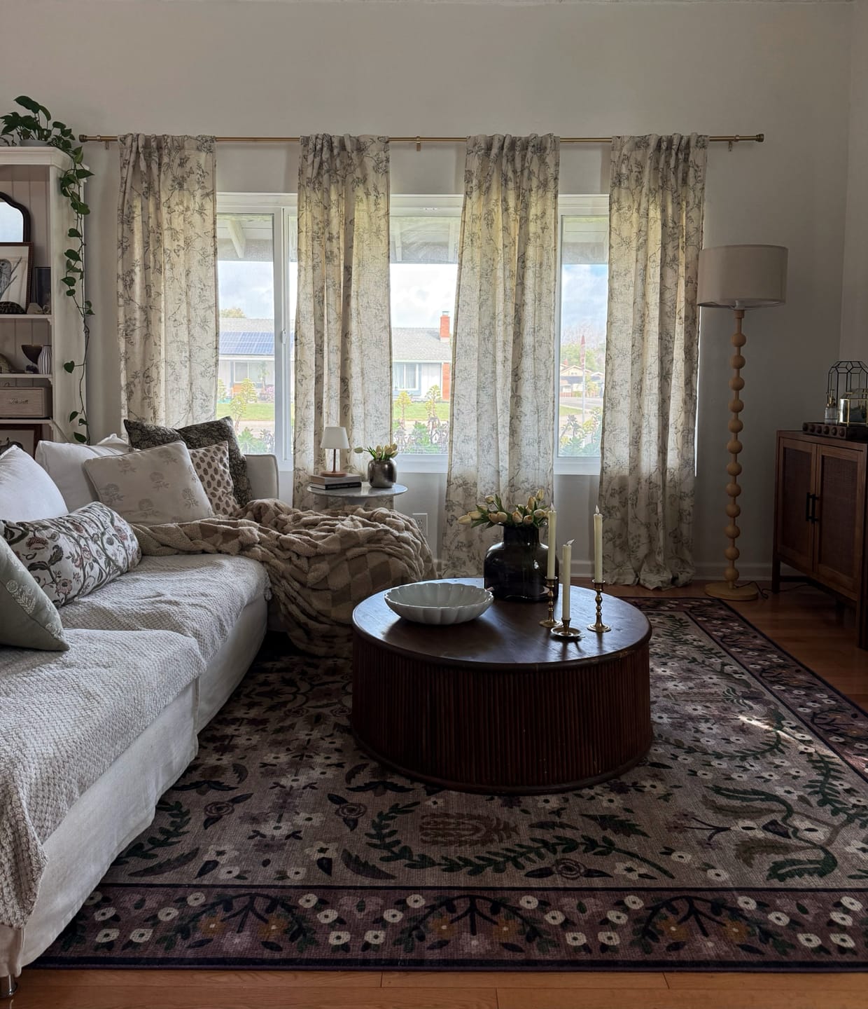 Customer photo review of Modern Toile Floral & Insect Linen Curtains