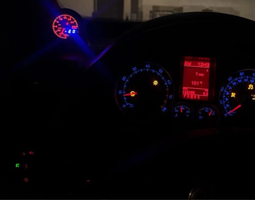 Customer photo review of 2" 52mm 7 Colors LED Dual Display Car Gauges