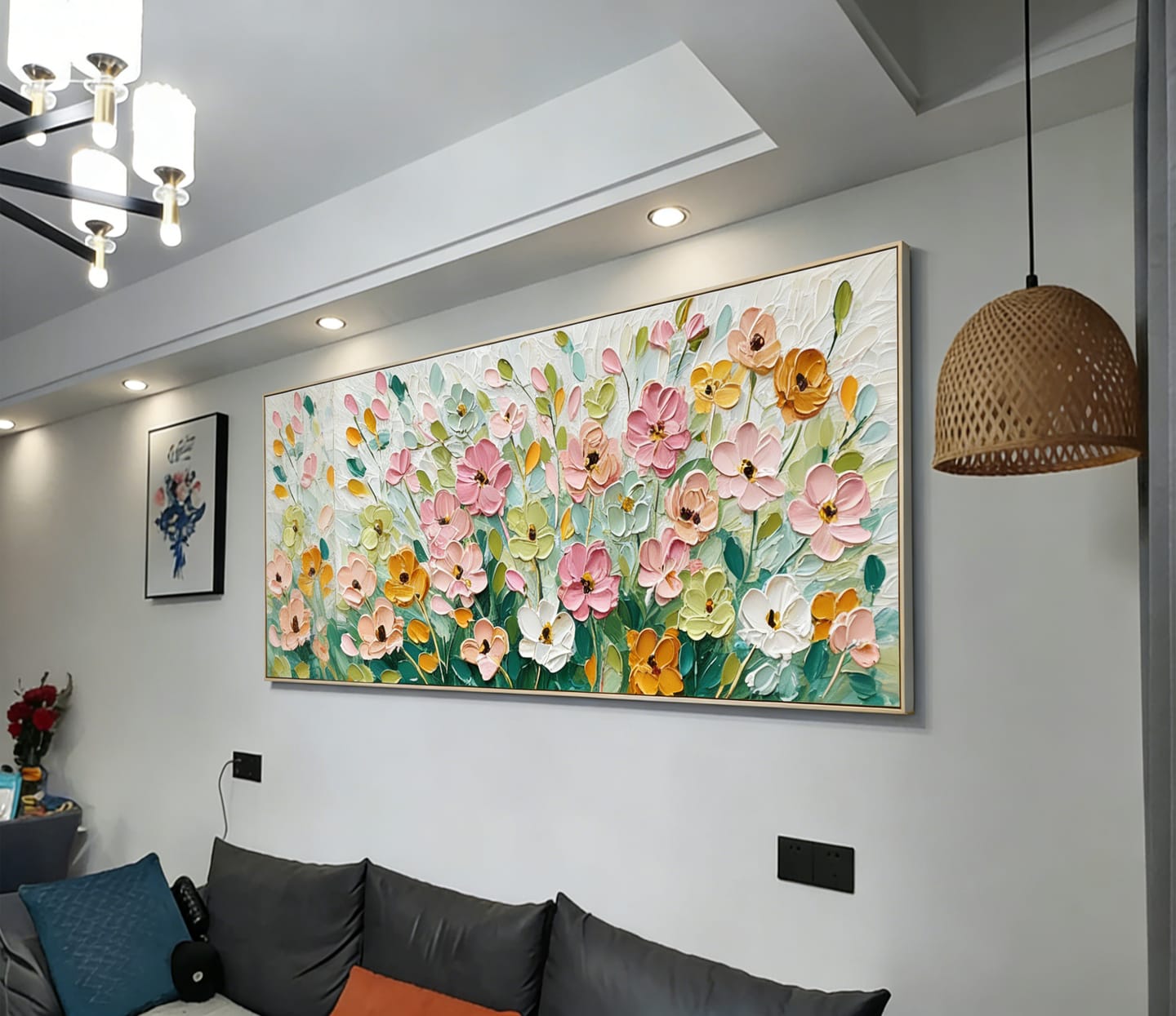 Customer photo review of Spring Meadow Bloom Textured Floral Painting #yar09