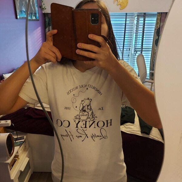 Customer photo review of Winnie-the-Pooh Shirt | Book Lover Soft 100% Cotton Tee