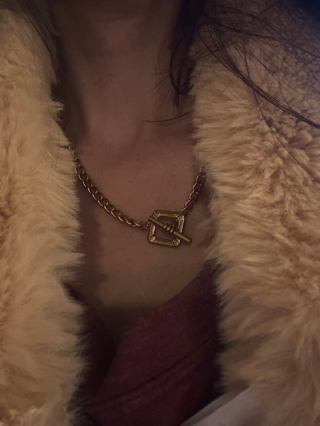 Customer photo review of Cuban Chain Toggle Necklace