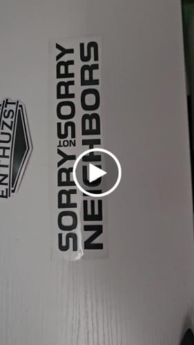 Customer video review of SORRY NOT SORRY DECAL