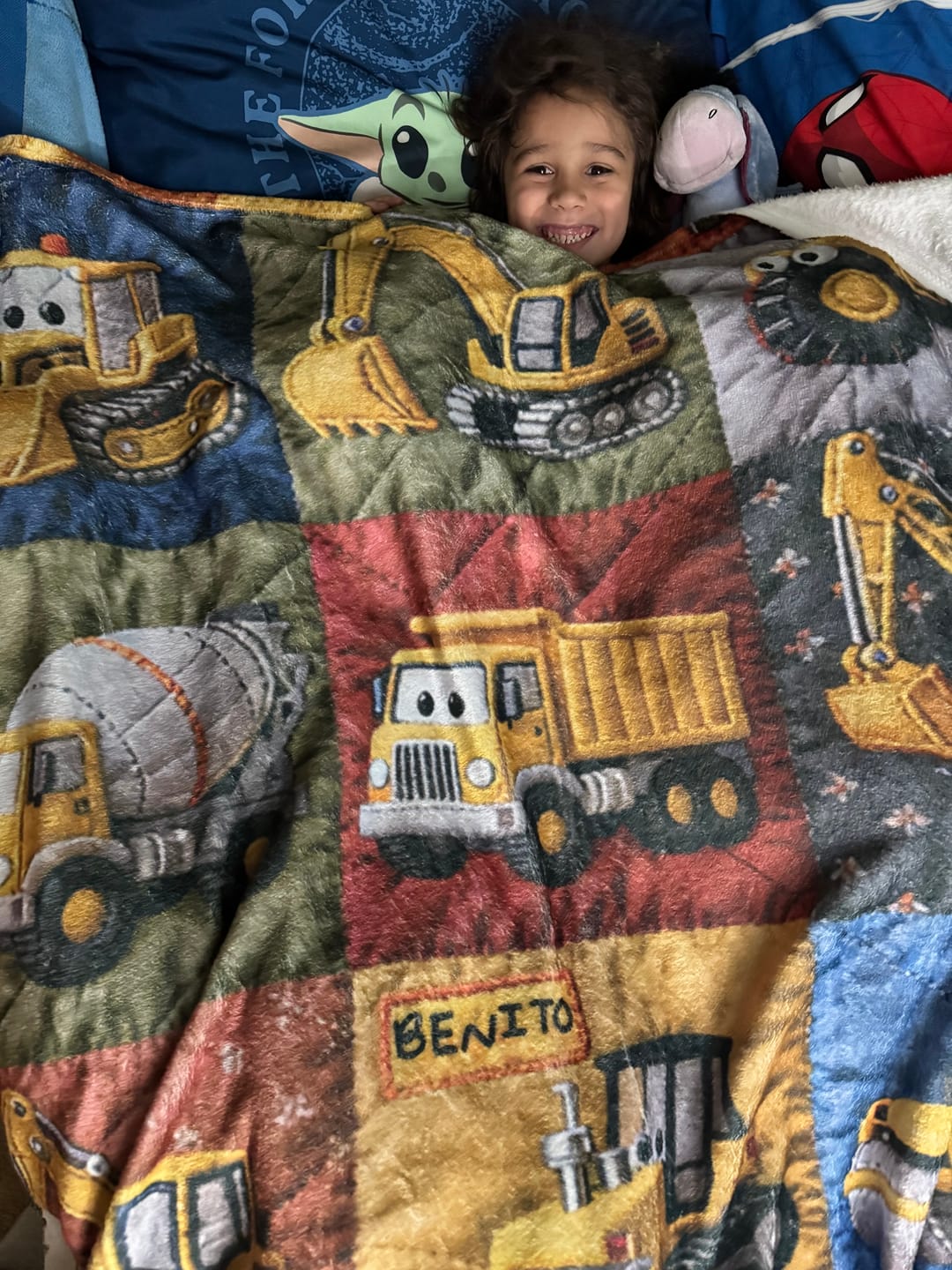 Customer photo review of Construction Machines - Personalized Kid Blanket