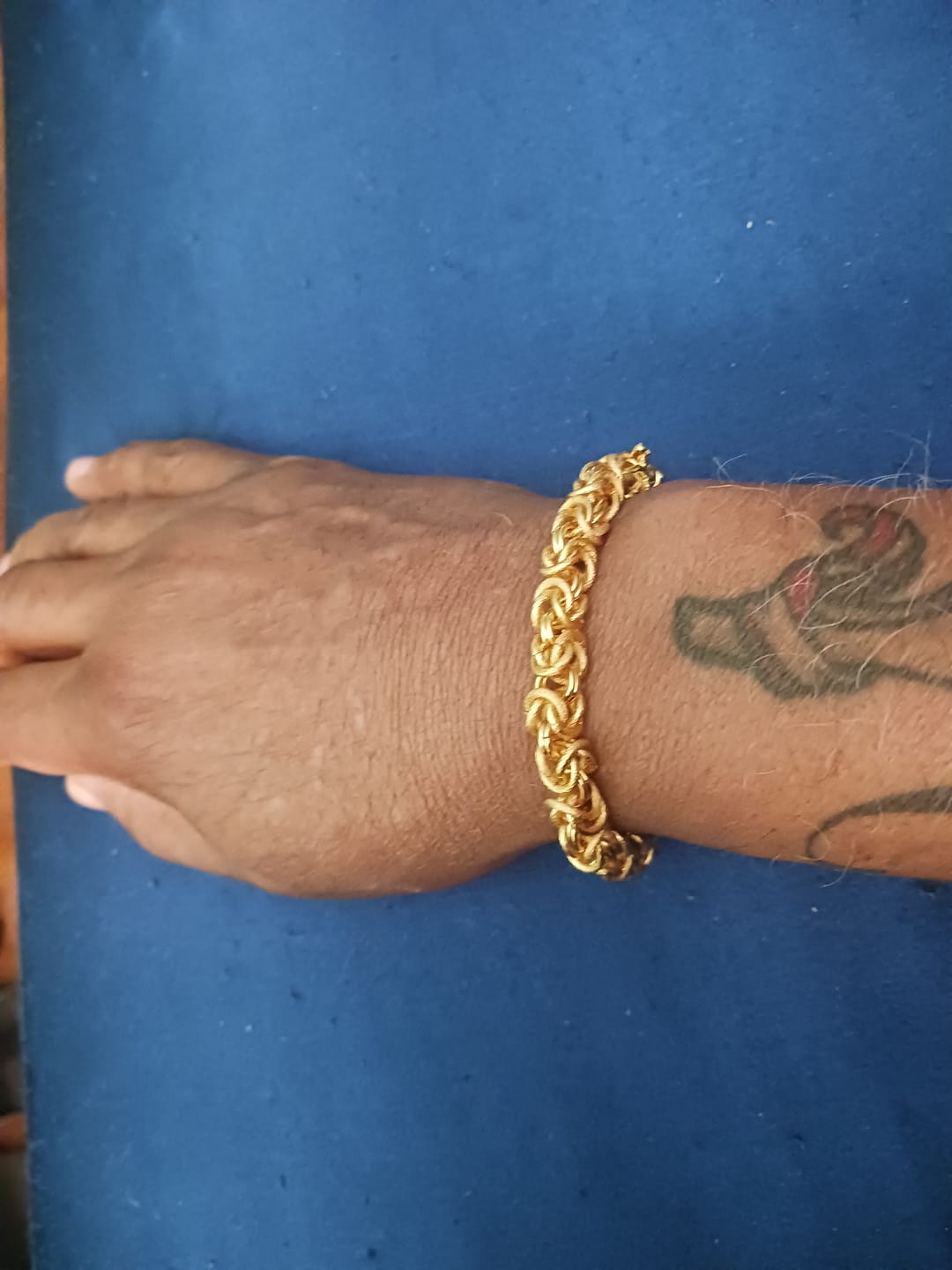 Customer photo review of 24k Gold Double Dragon Wealth Bracelet